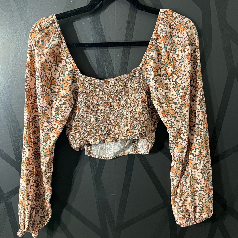 Wild Fable Floral Blouse in Orange and Green - Picture 3 of 3